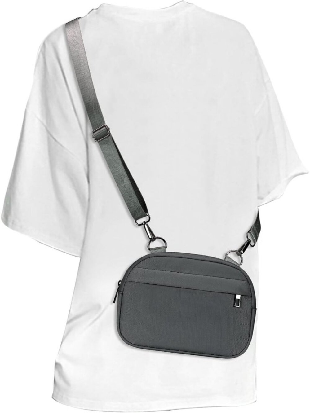 Women's Dim Grey Crossbody Belt Bag Fanny Pack Purse With Adjustable Strap